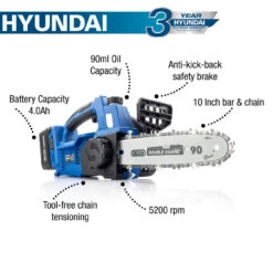 Hyundai Cordless 4Ah Chainsaw, 20v Lithium Ion, Brushless, Li-ion | HY2190 -Home Tools Store 19924 76177 e8e4a062 8670 494e 9ee9 8fdfcaeb1da7