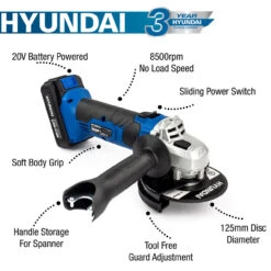 Hyundai 20V MAX Li-Ion Cordless4Ah Angle Grinder With 125mm Disc | HY2179 -Home Tools Store 20629 28808 bb9c7f31 eed2 4eb6 9f3c 83b6e76b6ef0