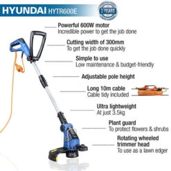 Hyundai 600W 30cm Corded Electric Grass Trimmer | HYTR600E -Home Tools Store 21019 80466 2f60afcc 6ccb 44c2 be8f f198913a6df4