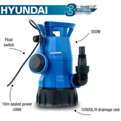 Hyundai 550W Electric Clean And Dirty Water Submersible Water Pump / Sub Pump | HYSP550CD -Home Tools Store 21345 75695 fab294a4 1a5c 47ca be4a 57e6a48e6fdc