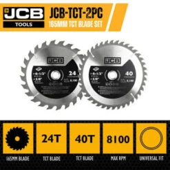 JCB 2 Piece 165mm TCT Wood Saw Blade Set | JCB-TCT-2PC -Home Tools Store 26022 93634 4d91c0fb 99d1 4c37 bf73 6929595261a4