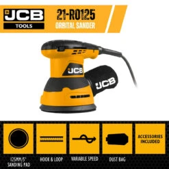 JCB Corded Electric Random Orbital Sander 125mm 240W | 21-RO125 -Home Tools Store 26378 58173 c71dc532 c300 4331 a754 a578375ee3e5