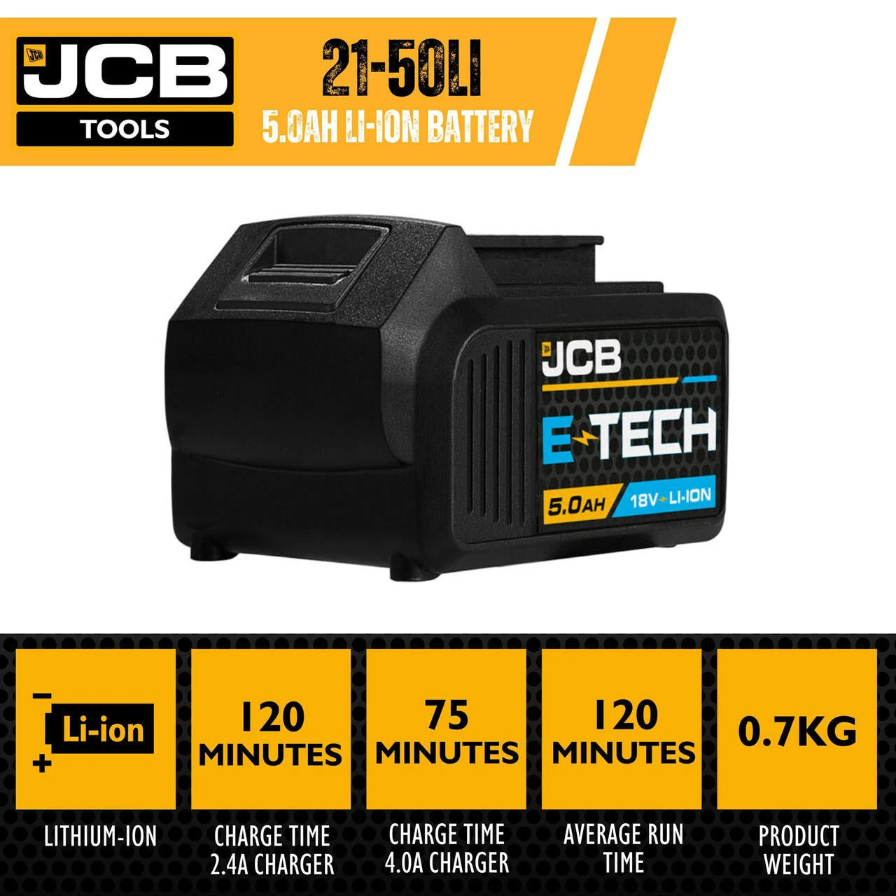 JCB 18V 5.0Ah Li-ion Battery | 21-50LI 7 JCB 18V 5.0Ah Li-ion Battery | 21-50LI - Image 5
