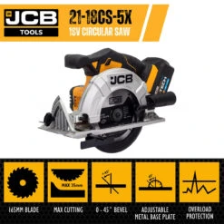 JCB 18V Circular Saw 5.0Ah Lithium-ion Battery And 2.4A Charger | 21-18CS-5X -Home Tools Store 28128 64377 fbec8a8f 81af 49bf b6c6 eca348cd5382