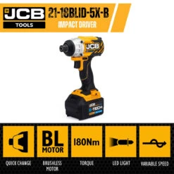 JCB 18V BRUSHLESS IMPACT DRIVER, 5AH LITHIUM-ION BATTERY AND CHARGER | 21-18BLID-5X-B -Home Tools Store 28134 36083 cbff5d2b 34b8 4893 9a15 63b1161410bb