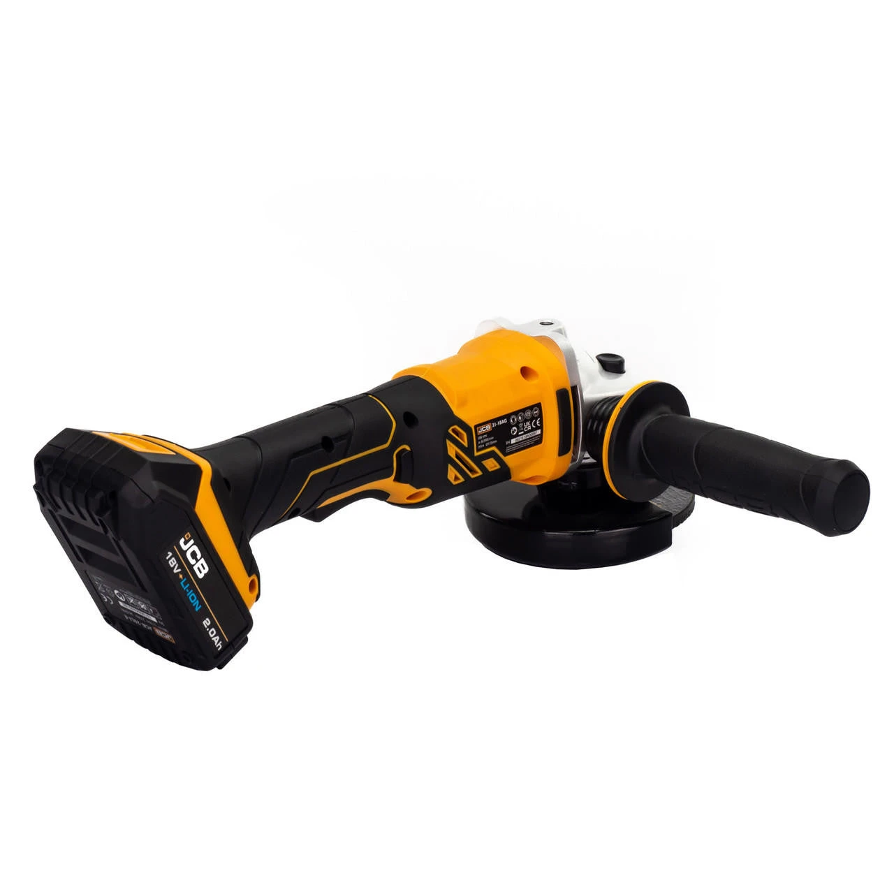 JCB 18V Battery Angle Grinder With 2x 2.0Ah Lithium-ion Battery And 2.4A Charger | JCB-18AG-2-V2 5 JCB 18V Battery Angle Grinder With 2x 2.0Ah Lithium-ion Battery And 2.4A Charger | JCB-18AG-2-V2 - Image 3