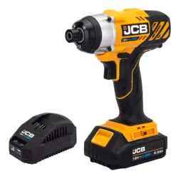 JCB 18V Impact Driver With 2.0Ah Lithium-ion Battery And 2.4A Charger | 21-18ID-2XB