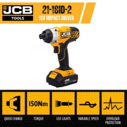 JCB 18V Impact Driver With 2.0Ah Lithium-ion Battery And 2.4A Charger | 21-18ID-2XB -Home Tools Store 32762 41820 4abf4ea2 89d8 4493 87ef b75adddf0352