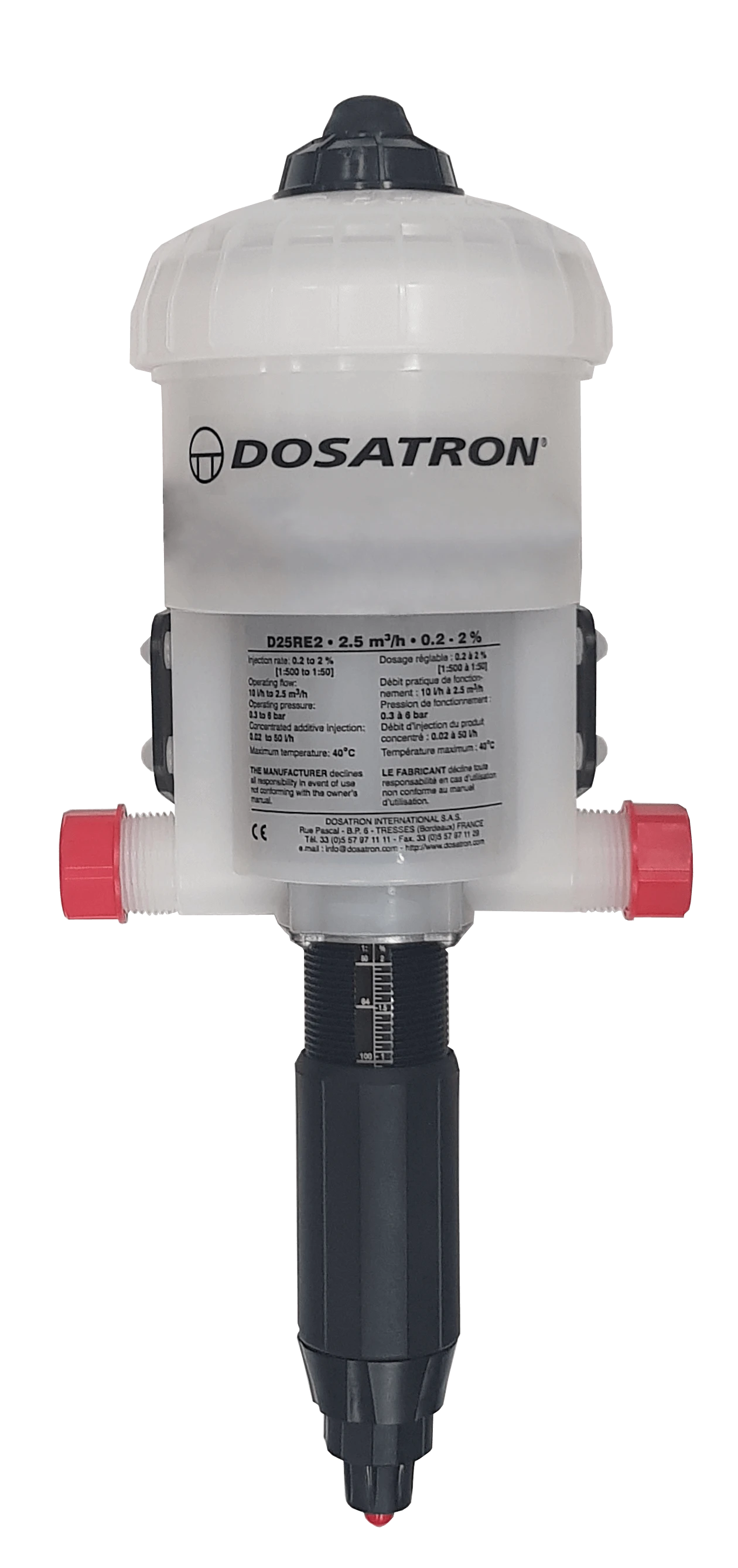 Dosatron Adjustable Medicator 0.2 - 2% D25RE-2 With VF Seals 3 Dosatron Adjustable Medicator 0.2 - 2% D25RE-2 With VF Seals