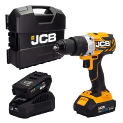 JCB 18V B/L Combi Drill 2x2.0Ah Lithium-Ion Battery And 2.4A Charger In W-Boxx 136 | 21-18BLCD-2-WB