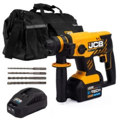JCB 18V Brushless SDS 1x5.0Ah Lithium-Ion Battery And Charger In 20" Kit Bag | 21-18BLRH-5X-BG