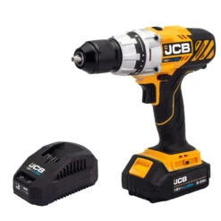 JCB 18V Drill Driver 1x2.0Ah Lithium-Ion Battery And 2.4A Fast Charger | 21-18DD-2XB