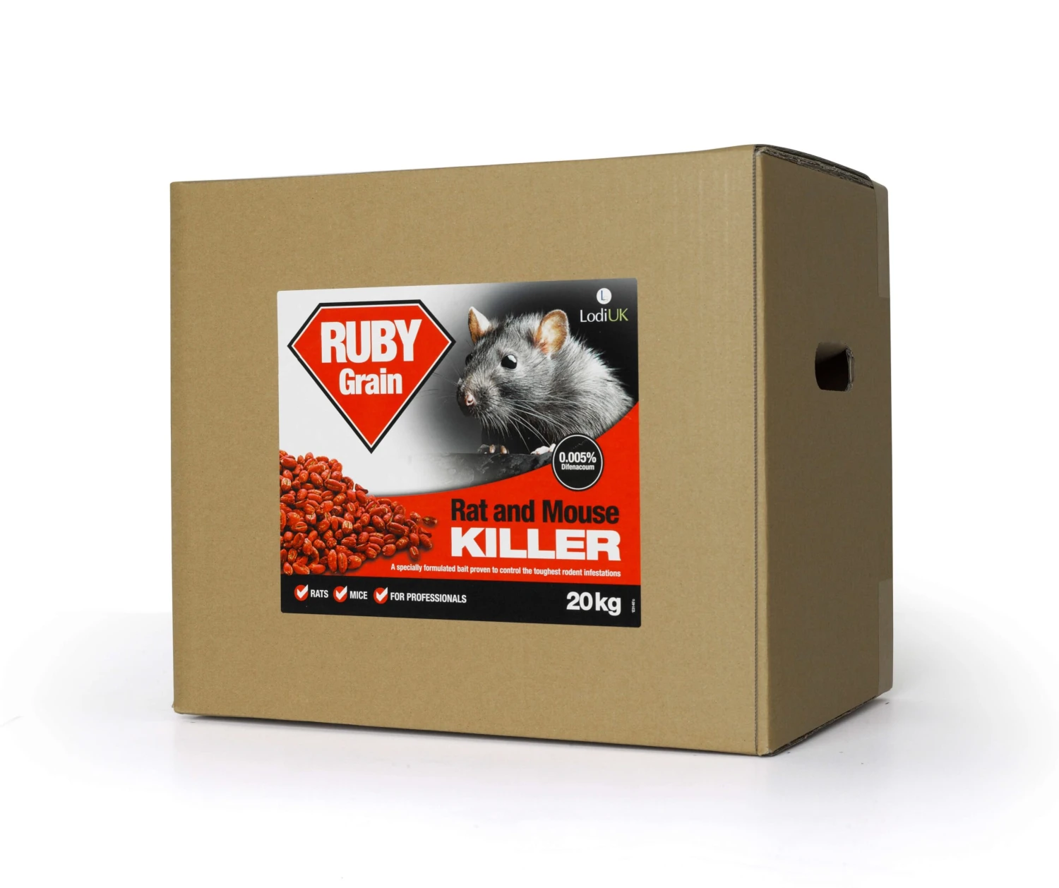 Ruby Grain - Difenacoum - Rat & Mouse Killer - 20kg - (Professional Use Only) 3 Ruby Grain - Difenacoum - Rat & Mouse Killer - 20kg - (Professional Use Only)